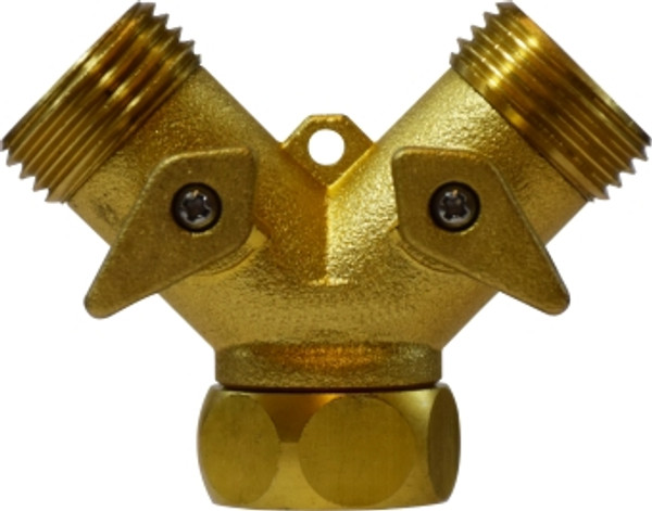 Y Shape Brass Connector W/2 Way Shut Off DOUBLE Y VALVE SWIVEL INLET - 30627