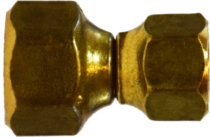Midland Metal 10487 Reducing Swivel Union, 3/8 in SAE 45 deg Female Flared x 1/4 in SAE 45 deg Female Flared, Brass