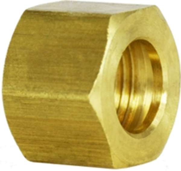 Midland Metal 18037 Hex Nut, 3/8 in Compression, Brass
