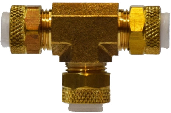Midland Metal Poly-Flo 20253 Union Tee, 1/2 in Tube OD x 1/2 in Tube OD x 1/2 in Tube OD, Brass