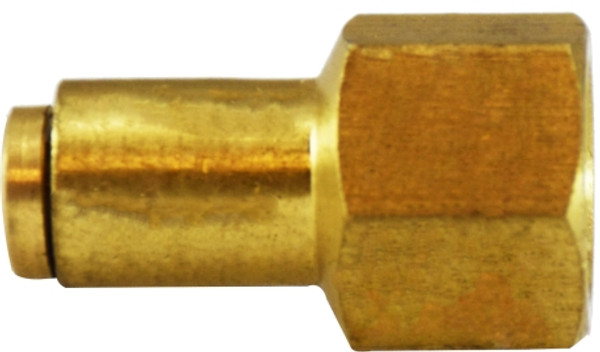 Midland Metal 20012 Connector, 5/32 in Push-In x 1/8 in FNPTF, Brass