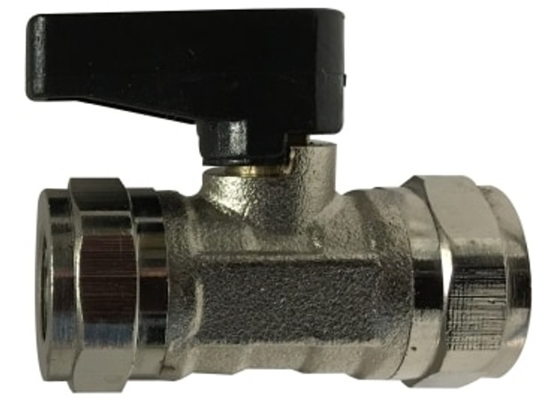 Midland Metal 46652 Straight Mini Ball Valve, 3/8 in Nominal, FIP x FIP, 250 psi Pressure, Brass Body