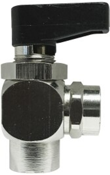 F x F Angle N/P Brass Ball Valve panel Mount 3/8 FIP X FIP 90 DEGREE MINI BALL VALVE - 46672