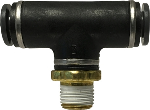 Midland Metal 720606SC Fixed Branch Tee, 3/8 in Push-In x 3/8 in Push-In x 3/8 in MIP, Composite