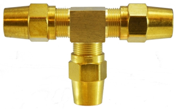 Midland Metal 38189 Tee, 3/8 in Tube OD x 3/8 in Tube OD x 3/8 in Tube OD, Brass