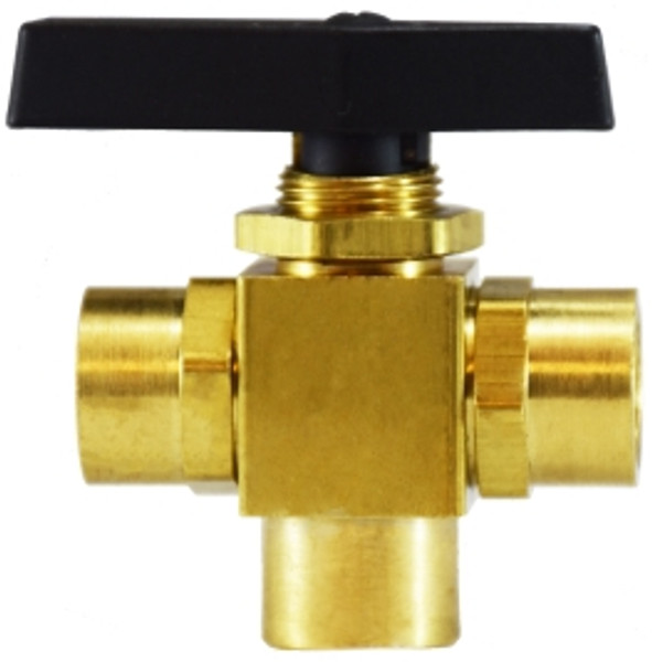 Midland Metal 46956 Instrumentation Ball Valve, 1/4 x 1/4 x 1/4 in Nominal, FPT x FPT x FPT, Brass Body Midland Metal 46956 Instrumentation Ball Valve, 1/4 x 1/4 x 1/4 in Nominal, FPT x FPT x FPT, Brass Body