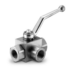 Midland Metal GE3L14NPT High Pressure Ball Valve, 1/4 in Nominal, FPT, 3-Way -Port/Way, -22 to 212 deg F