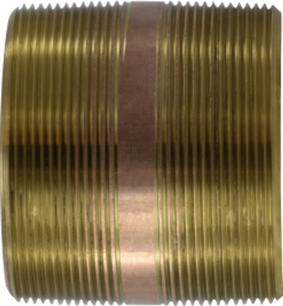 Midland Metal 40223 Seamless Pipe Nipple, 4 in MPT x 4 in MPT, 4 in, Brass