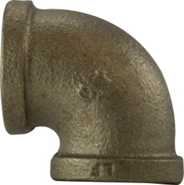 Midland Metal 44102LF 90 deg Elbow, 3/8 in FPT x 3/8 in FPT, Bronze