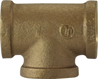 Midland Metal 44251 Pipe Tee, 1/4 in FPT x 1/4 in FPT x 1/4 in FPT, Bronze