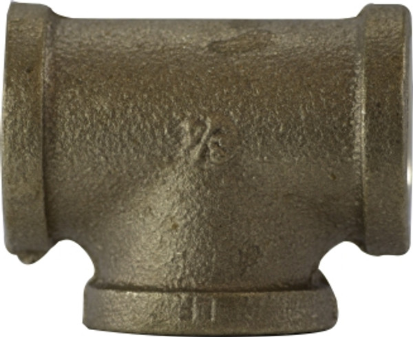 Midland Metal 44258LF Pipe Tee, 2 in FPT x 2 in FPT x 2 in FPT, Bronze