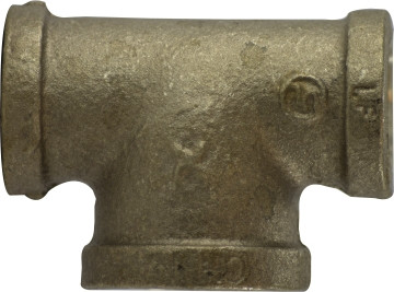 Midland Metal 44280LF Reducing Tee, 1/2 in FIP x 1/2 in FIP x 3/4 in FIP, 4.84, Bronze