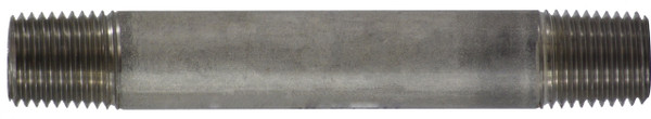Midland Metal 49029 Welded Pipe Nipple, 1/4 in MPT x 1/4 in MPT, 5-1/2 in L, Stainless Steel, SCH 40 Schedule