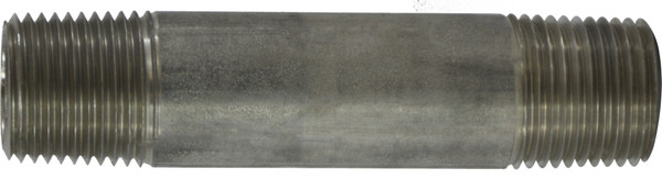 Midland Metal 48070 Welded Pipe Nipple, 1/2 in MPT x 1/2 in MPT, 6 in L, Stainless Steel, SCH 40 Schedule
