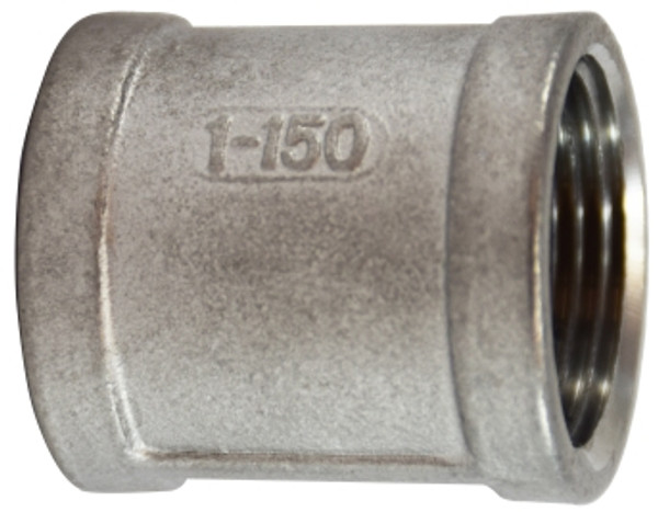 Midland Metal 62410 Banded Coupling, 1/8 in FPT x 1/8 in FPT, Stainless Steel, 150 lb
