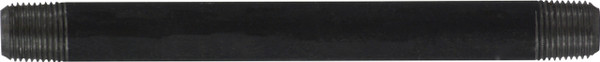 Midland Metal 57017 Welded Pipe Nipple, 1/8 in MPT x 1/8 in MPT, 12 in L, Steel, Black, SCH 40 Schedule