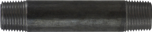 Midland Metal 57070 Welded Pipe Nipple, 1/2 in MPT x 1/2 in MPT, 6 in L, Steel, Black, SCH 40 Schedule, 150 lb