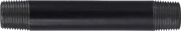 Midland Metal 57430 Welded Pipe Nipple, 3/8 in MPT x 3/8 in MPT, 18 in L, Steel, Black, SCH 40 Schedule