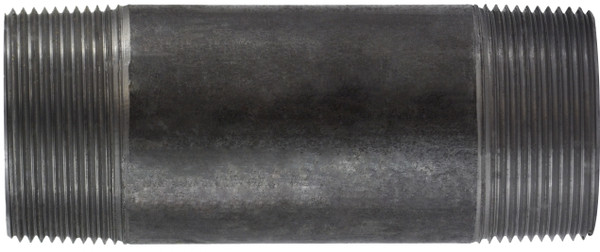 Midland Metal 57183 Welded Pipe Nipple, 2-1/2 in MPT x 2-1/2 in MPT, 4 in L, Steel, Black, SCH 40 Schedule