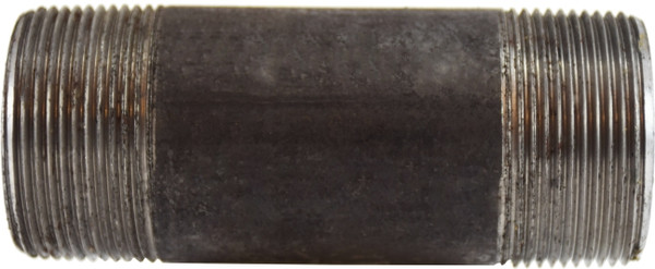 Midland Metal 59151SMLS Seamless Pipe Nipple, 1-1/2 in MPT x 1-1/2 in MPT, 8 in L, Steel, Black, SCH 80 Schedule