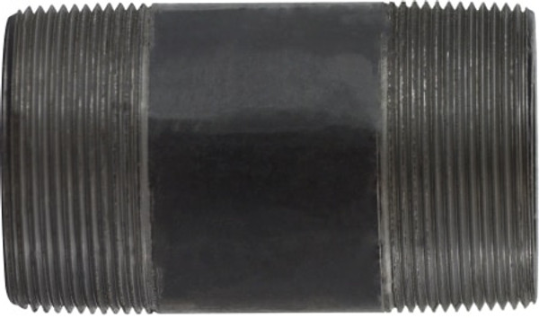 Midland Metal 59326SMLS Seamless Pipe Nipple, 8 in MPT x 8 in MPT, 10 in L, Steel, Black, SCH 80 Schedule