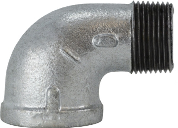 Midland Metal 64169 90 deg Street Elbow, 2-1/2 in MPT x 2-1/2 in FPT, Iron, Galvanized, 150 lb Midland Metal 64169 90 deg Street Elbow, 2-1/2 in MPT x 2-1/2 in FPT, Iron, Galvanized, 150 lb