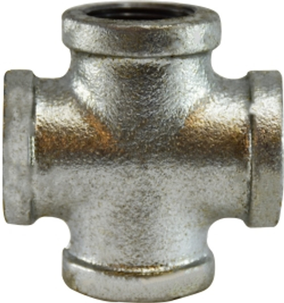 Midland Metal 64398 Cross, 2 in FPT x 2 in FPT x 2 in FPT x 2 in FPT, Iron, Galvanized