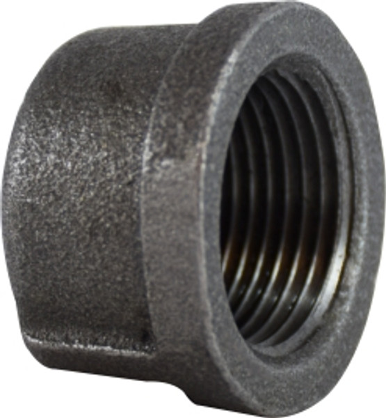 Midland Metal 65471 Cap, 1/4 in FPT, Iron, Black, 150 lb