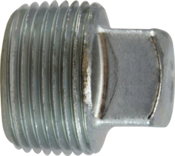 Midland Metal 66654 Square Head Plug, 3/4 in MNPT, Steel, Zinc-Plated