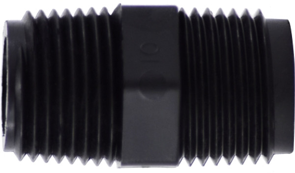 Hex Nipple 1/4 BLACK POLY HEX NIPPLE - 28612B