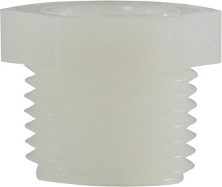 Midland Metal 28661W Reducer Hex Bushing, 3/8 in MPT x 1/4 in FPT, Nylon, White