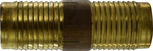 Midland Metal 73985 Hose Mender, 1-1/4 in Hose Barbed x 1-1/4 in Hose Barbed, Brass