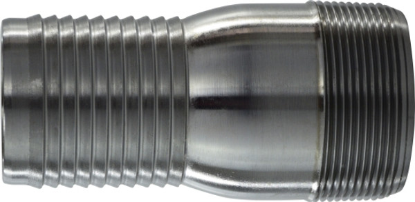 Midland Metal 973854 Combination Nipple, 1-1/2 in Hose Barbed x 1-1/2 in MIP, 3-7/8 in L, Steel