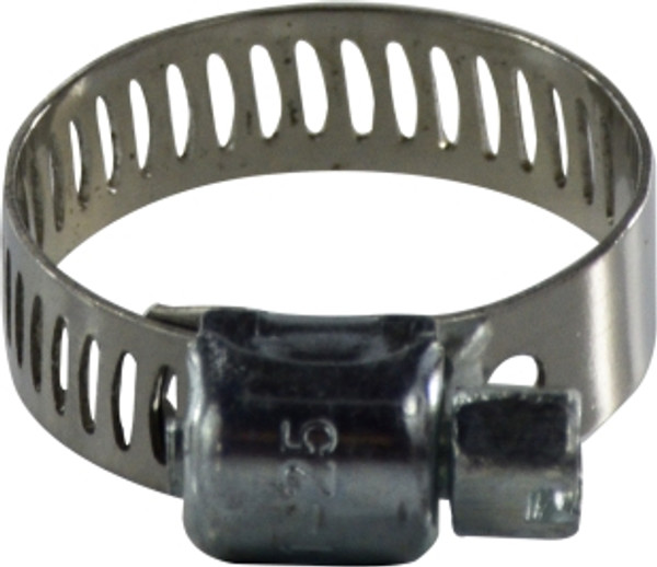 Midland Metal 300 Series 300016 Miniature Worm Gear Clamp, 11/16 in Minimum Clamp Diameter, Carbon Steel