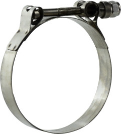 Midland Metal 840375 T-Bolt Hose Clamp, 3-13/16 in Nominal, 3-17/32 in Minimum Clamp Diameter, Stainless Steel