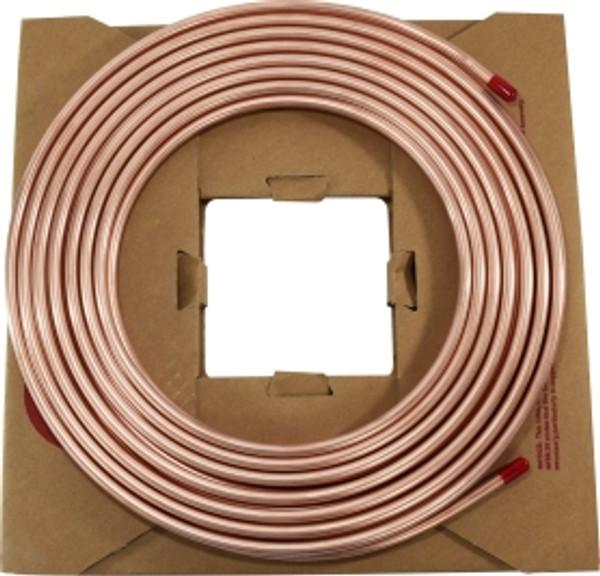 Midland Metal 972183 Refrigeration Tubing, Copper, 0.248 in ID, 5/16 in OD, 50 ft L, 0.032 in Thick Wall