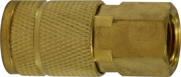 Female Pipe Coupler (Parker Interchange 1/4) 1/4 FIP PARKER TRU BRASS COUPLER - 28507