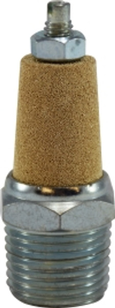 Midland Metal 28382 Muffler with Flow Adjustment, 1/2 in Nominal, MPT, Brass