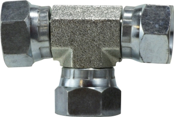 Midland Metal 160388 Swivel Union Tee, 1/2 in FNPSM x 1/2 in FNPSM x 1/2 in FNPSM, Steel