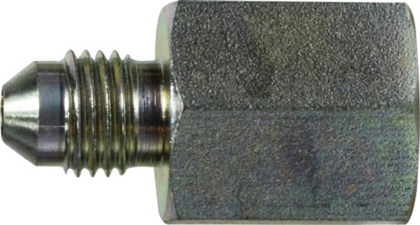 Midland Metal 24051612 Straight Connector, 3/4 in 37 deg JIC Male Flared x 1 in FNPT, Steel