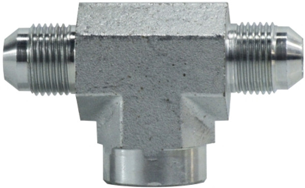 Midland Metal 260266 Branch Tee, 3/8 in 37 deg JIC Flared x 3/8 in 37 deg JIC Flared x 3/8 in FNPT, Steel
