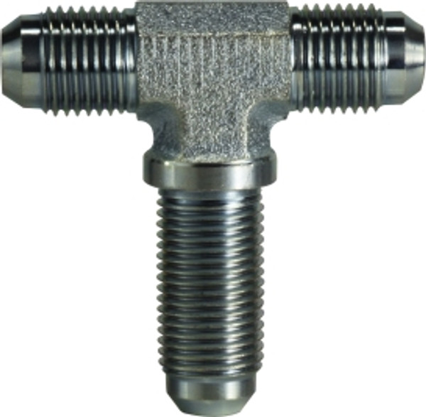Midland Metal 27036 Bulkhead Branch Tee, 9/16 in 37 deg JIC x 9/16 in 37 deg JIC x 9/16 in 37 deg JIC, Steel
