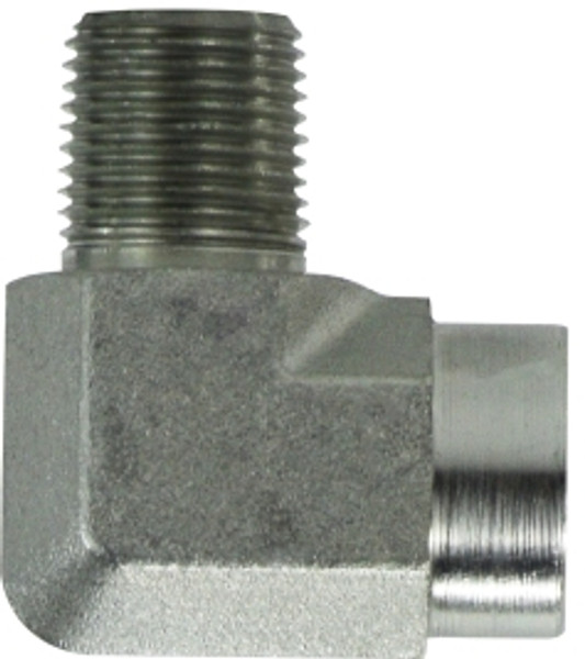 Midland Metal 550284 90 deg Street Elbow, 1/2 in Male Pipe x 1/4 in Female Pipe, Steel