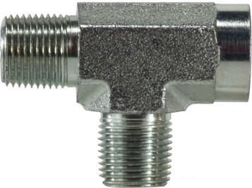 Midland Metal 560366 Run Tee, 3/8 in MPT x 3/8 in MPT x 3/8 in FPT, Steel