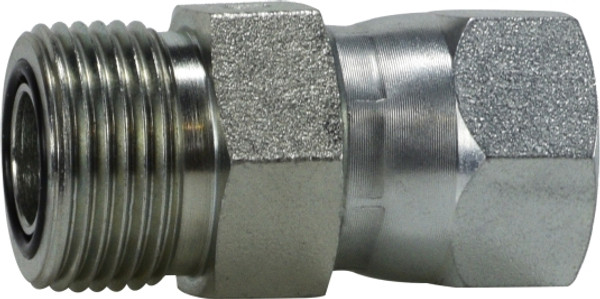 Midland Metal FS640244 Swivel Connector, 1/4 in FJIC x 1/4 in Male ORFS, Steel