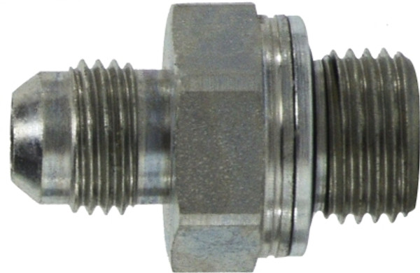 Midland Metal 7005818 Connector, 1/2 in MJIC x M18 x 1.5 Male Metric, Steel