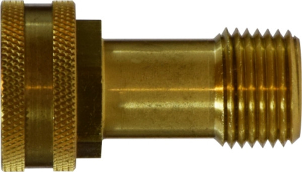 Midland Metal 30047 Straight Swivel Adapter, 3/4 in FGH x 1/4 in MNPTF, Brass
