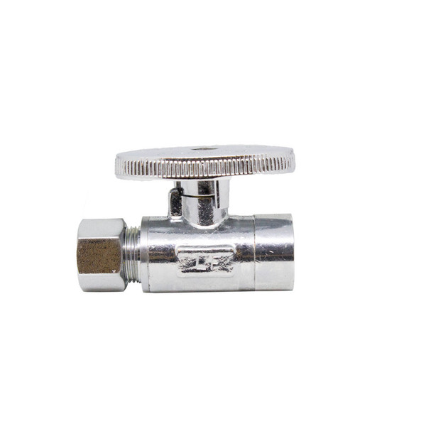 Midland Metal 746566 Straight Supply Stop, 1/2 x 3/8 in Nominal, Sweat x Compression, Brass Body