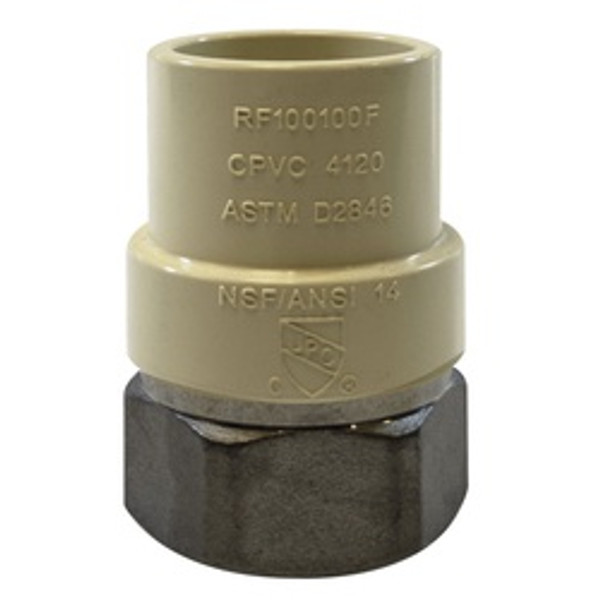 Midland Metal 35405SS Adapter, 1 in CPVC x 1 in FIP, Stainless Steel