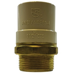 Midland Metal 35417LF Adapter, 1-1/2 in CPVC x 1-1/2 in MIP, Brass